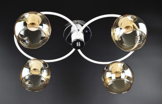 Люстра стельова на 4 лампочки 26181 Білий 20х36х47 см. | Зображення 1