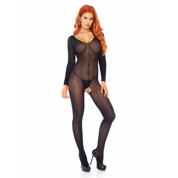 Бодістокінг з довгими рукавами чорний Leg Avenue Long Sleeves Bodystocking Sex Aura | Зображення 2