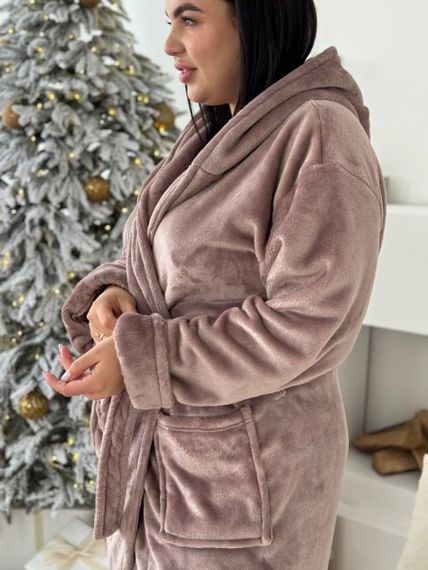 Теплий жіночий махровий халат PLUS SIZE | Зображення 8