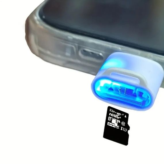 Компактный, высокоскоростной кардридер Type-C → MicroSD/TF. Белый | Зображення 3