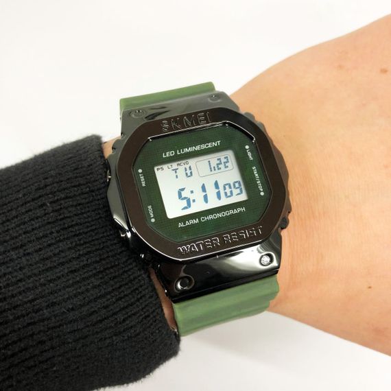 Мужские круглые спортивные часы SKMEI 1851AG, Часы наручные электронные для парней SV-67 | Зображення 7