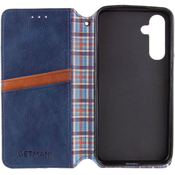 Шкіряний чохол-книжка GETMAN Cubic (PU) для Samsung Galaxy M34 5G Синій | Зображення 3