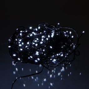 Новорічна гірлянда вулична 30 м 300 LED з сонячною батареєю чорний провід Білий SB300L30MBW