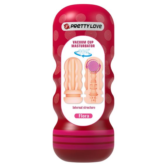 Мастурбатор PRETTY LOVE Flora Vacuum Cup, TPE, телесный цвет Sex Aura | Зображення 6
