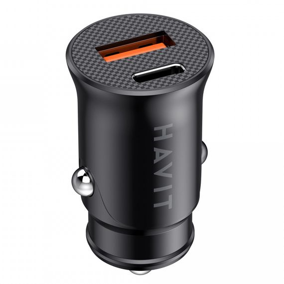Автомобильное зарядное устройство HAVIT HV-CC2022 20W USB+USB-C Black  с быстрой зарядкой | Зображення 3