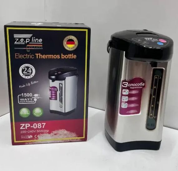 Термопот ZP087 об'єм 6,8 л, електротермос, чайник-термос із помпою, 750 Вт, з підтримкою температури | Зображення 4