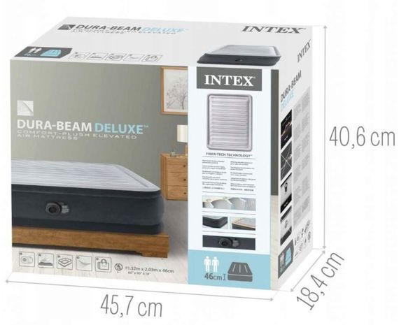 Двоспальна надувна велюр-ліжко Intex з вбудованим електронасосом 203х152х46 см (64414) | Зображення 5