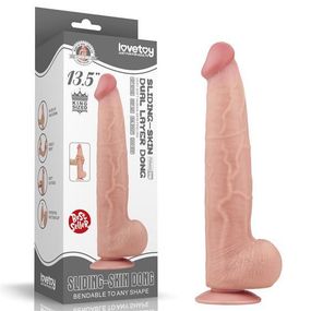 Фаллоимитатор - Sliding-Skin Dual Layer Dong 13.5" Flesh Sex Aura