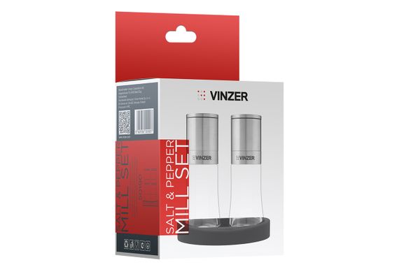 Набор мельниц для перца и специй Vinzer 50190, 2 шт, с силиконовой подставкой | Зображення 2