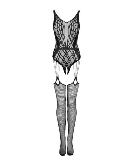 Бодістокінг Obsessive Bodystocking G324 S/M/L black, силуетний малюнок | Зображення 4