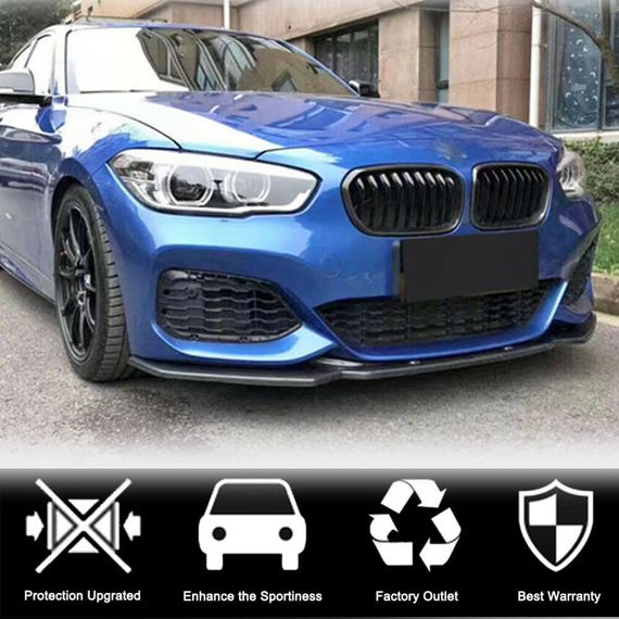 Накладка на передній бампер Lip V1 (для M-Sport 2015-2019, Карбон) для BMW 1 серія F20/21 рр | Зображення 1