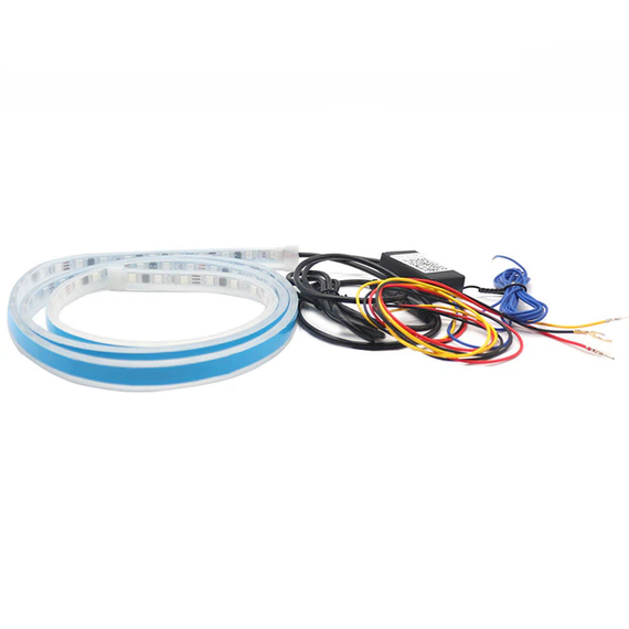Автомобильная Bluetooth LED подсветка фар RGB, ДХО гибкие ходовые огни, тонкие, 60 см х 2 шт. | Зображення 1