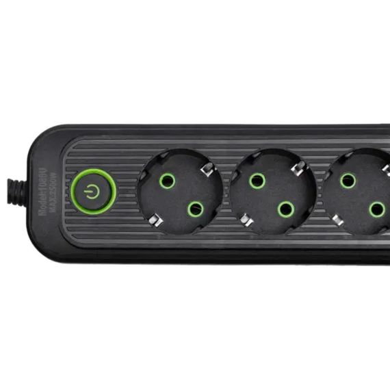 Мережевий фільтр-подовжувач 5 розеток 3xUSB-A 1xUSB-C 3м чорний HP-5-42 | Зображення 2