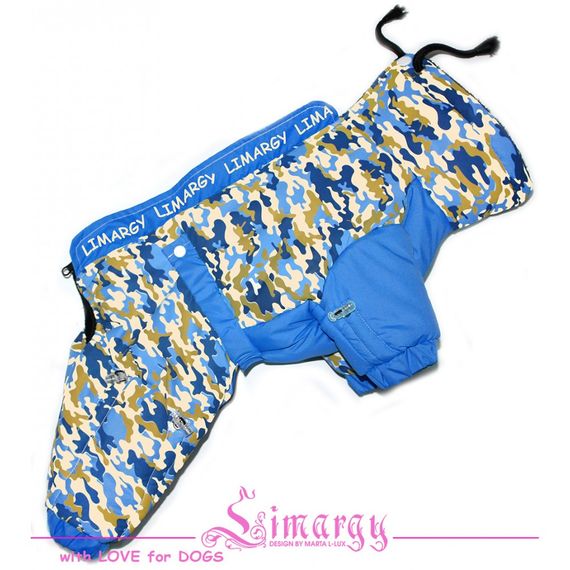 Зимний комбинезон для собак Limargy "Camo-Lim" синий