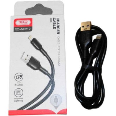 Дата кабель USB 2.0 AM to Lightning 1.0m NB212 2.1A Black XO (XO-NB212i-BK) | Зображення 1