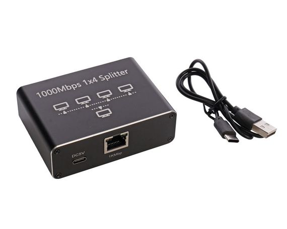 Комутатор Cablexpert NSP-4P-EU, 4-порти, 100/1000Mbps