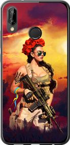 Чехол на Huawei P20 Lite Украинка с оружием "5316u-1410-17620"