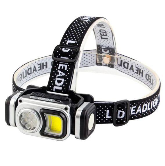 Налобный фонарь HX-Т60-5SMD влагозащитный аккумуляторный 4 режима красный свет SMD