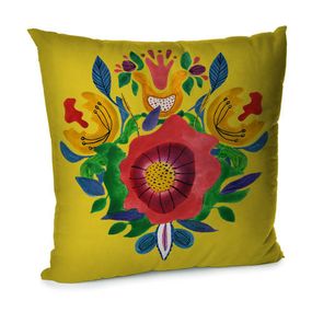 Подушка диванна з оксамиту Рисунок Маки 45x45 см (45BP_23M003)