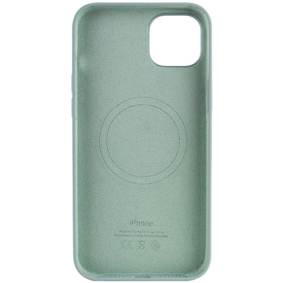 Чехол Silicone case (AAA) full with Magsafe для Apple iPhone 14 (6.1") Бирюзовый / Succulent | Зображення 1