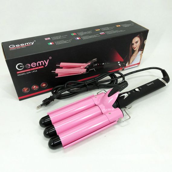 Міні плойка гофре GEMEI GM-1956-25 потрійна, Прилад для завивки волосся, ZG-432 Автоматична плойка | Зображення 8