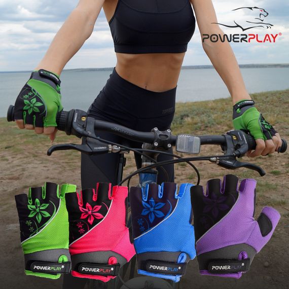 Велорукавички жіночі PowerPlay 5281 B Блакитні XS | Зображення 8