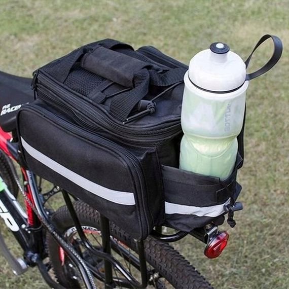 Велосипедна сумка на багажник із дощовиком  Korbi 30L чорна | Зображення 2