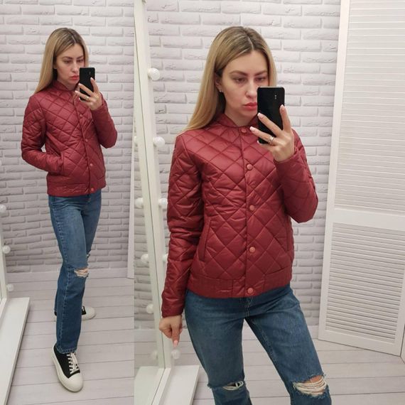 Куртка з ефектом стьобання, арт.310, бордо | Зображення 8