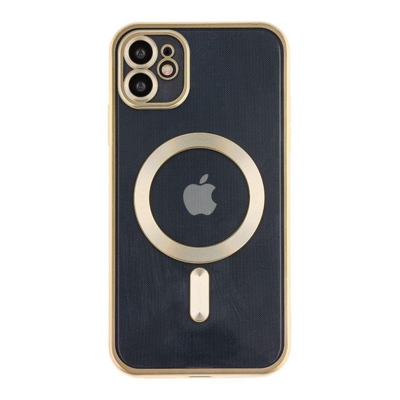 Чехол TPU Metallic Chrome з повним захистом камери with Magsafe для Iphone 11 Цвет Chrome Gold | Зображення 4