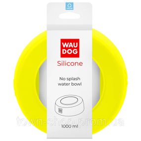 Миска-непроливайка  WAUDOG Silicone, 1 л желтый