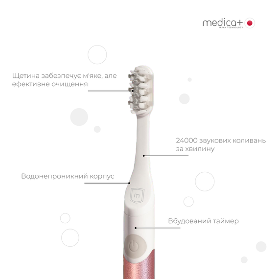 Звукова зубна щітка MEDICA+ ProBrush 7.0 Compact (Pink) | Зображення 2