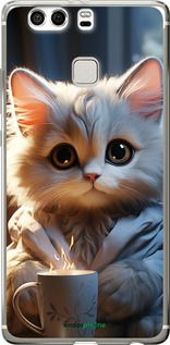 Чохол на Huawei P9 Plus Білий кіт "5646u-300-2448"
