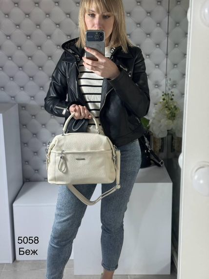 Сумка жіноча через плече крос-боді Бежева | Зображення 5
