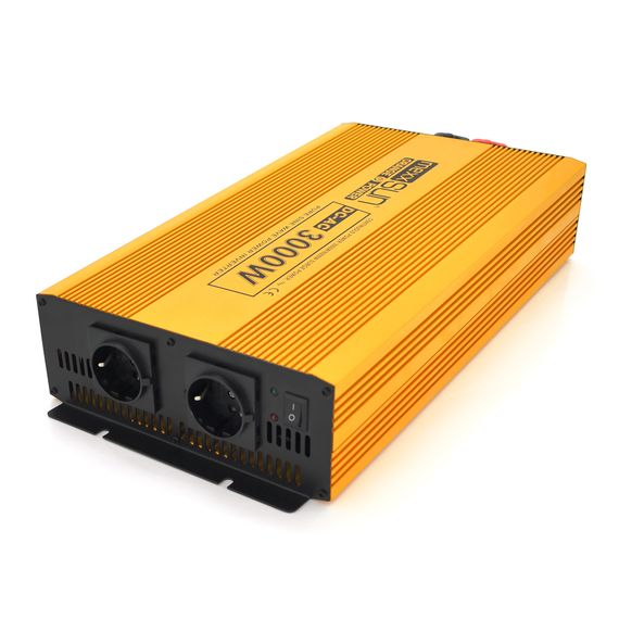 Інвертор напруги Mexxsun MXSPSW-3000, 12V/220V, 3000W з правильною синусоїдою, 2 Shuko, клемні дроти, Q2