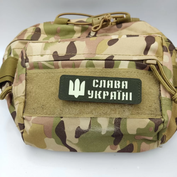 Патч / шеврон світловідбиваючий Слава Україні хакі | Зображення 2