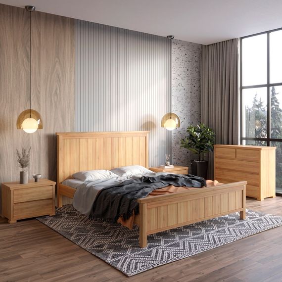 Двоспальне ліжко Mebigrand Вірджинія Горіх світлий 140х190 см (MBG-1597)