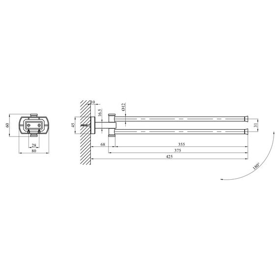 Полотенцедержатель Kroner KRM Graz - C95614 (CV035535) | Зображення 2