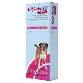 Таблетки від кліщів, бліх та глистів для собак 40-60 кг Bravecto TriUNO, 3 шт