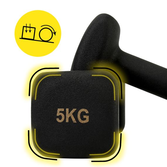 Гантелі вінілові Cornix Square 2 x 5 кг XR-0410 Black | Зображення 3