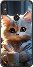 Чохол на Motorola One Power Білий кіт "5646u-1588-2448"