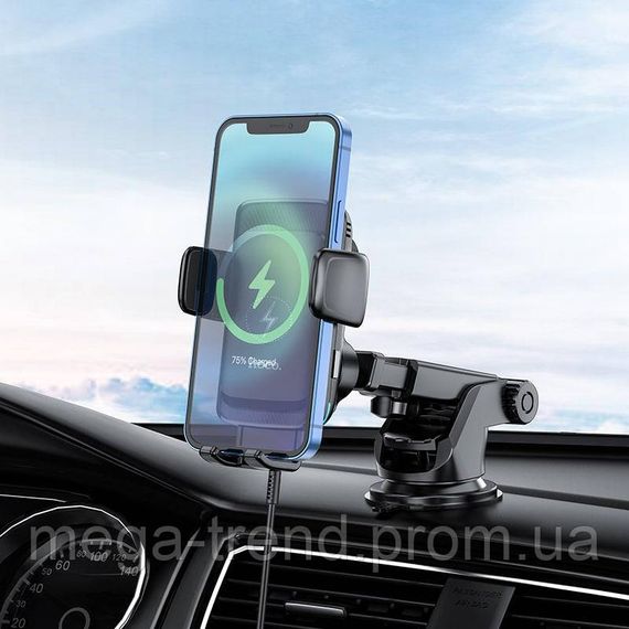Тримач HOCO 2 in 1 Air outlet / Dashboard Smart alignment wireless charging Car holder S35 |5-15W Max| | Зображення 6