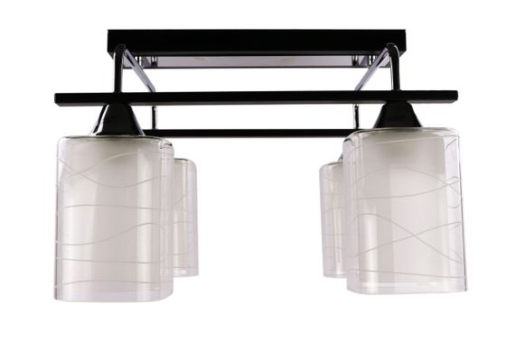 Люстра стельова на 4 лампочки 25723 Чорний 29х37х39 см. | Зображення 2