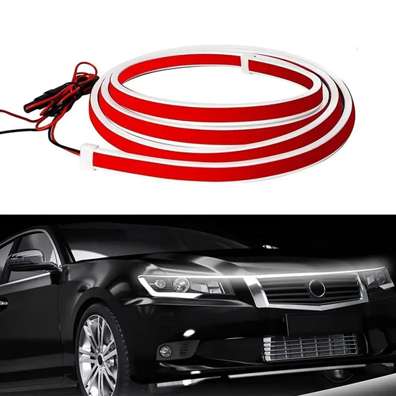 Автомобільна світлодіодна LED-підсвітка під капот автомобіля з поворотниками, біле світло | Зображення 2