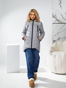 Елегантна жіноча парка, арт. 300, світло сірий