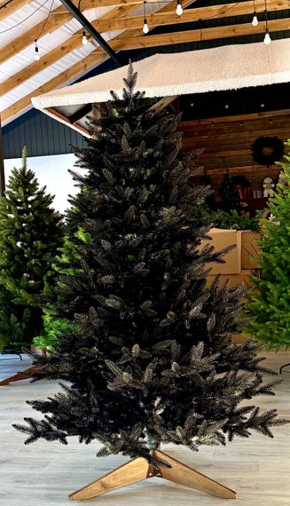 Чёрная новогодняя ёлка искусственная литая Super Classic 180 см с деревянной подставкой | Зображення 3