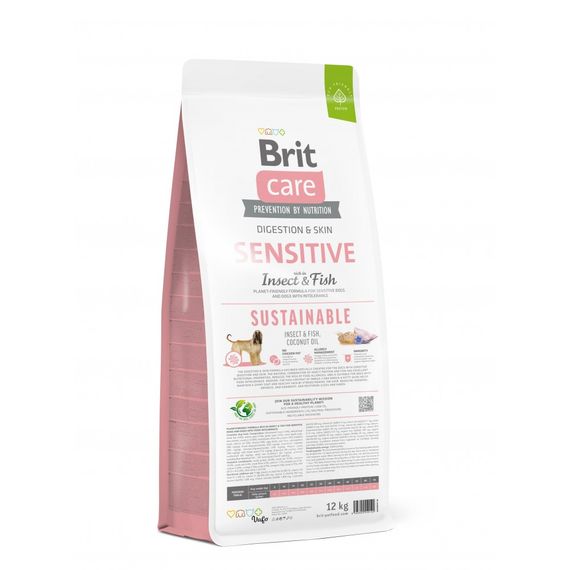Корм сухий Brit Care Dog Sustainable Sensitive для собак з чутливим травленням з рибою та комахами 12 кг | Зображення 2
