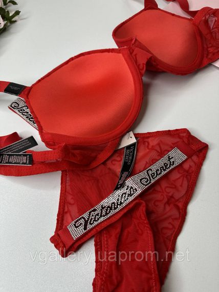 Кружевной комплект Виктория Сикрет со стразами Бюстгальтер На Поролоне, Кружевной Комплект Victoria's Secret | Зображення 1