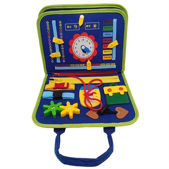 Дитяча розвиваюча сумочка-логіка XX4428 тактильні, розвиваючі вправи, з фетру | Зображення 1