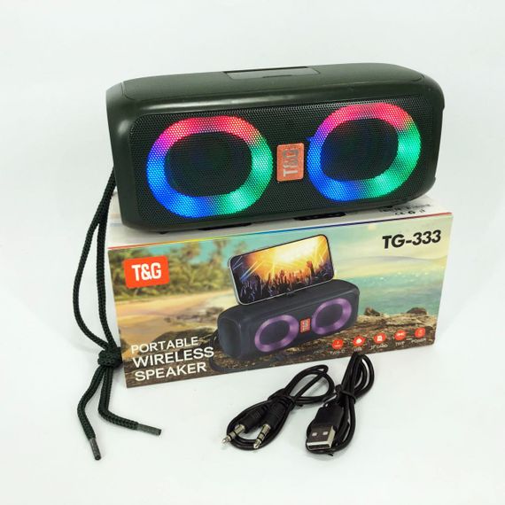 Портативна колонка TG333 2x5W з RGB підсвічуванням. RM-161 Колір: зелений | Зображення 6