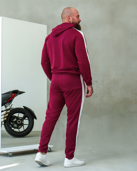 Костюм Лампас весна бордово-белый S M | Зображення 5